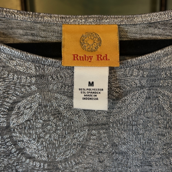 Ruby Rd. Gray Patterned Blouse - Picture 2 of 3